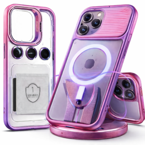 iPhone 16E  Mag-Safe Clear Case | Shockproof Transparent Cover with Camera Lens Protection | Metal Ring Stand & Wireless Charging Support