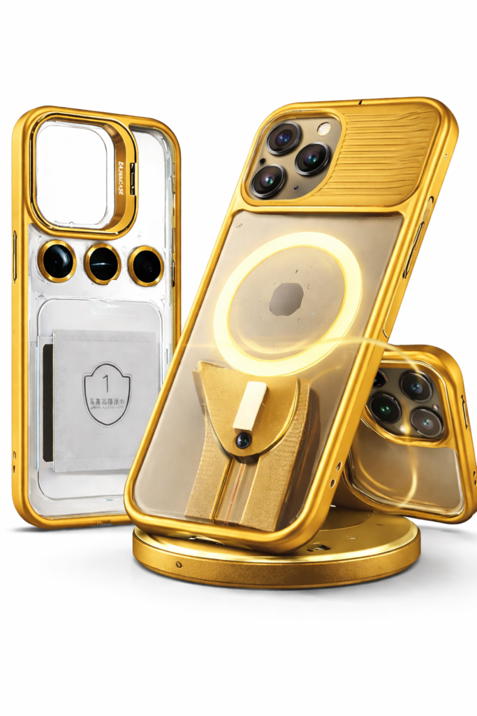 iPhone 16 Pro  Mag-Safe Clear Case | Shockproof Transparent Cover with Camera Lens Protection | Metal Ring Stand & Wireless Charging Support